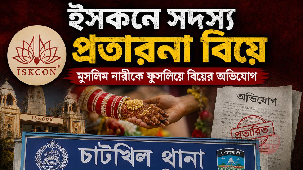 চাটখিলে মুসলিম নারীকে ফুসলিয়ে বিয়ে করে প্রতারনার অভিযোগ ইসকন হিন্দু যুবকের বিরুদ্ধে
